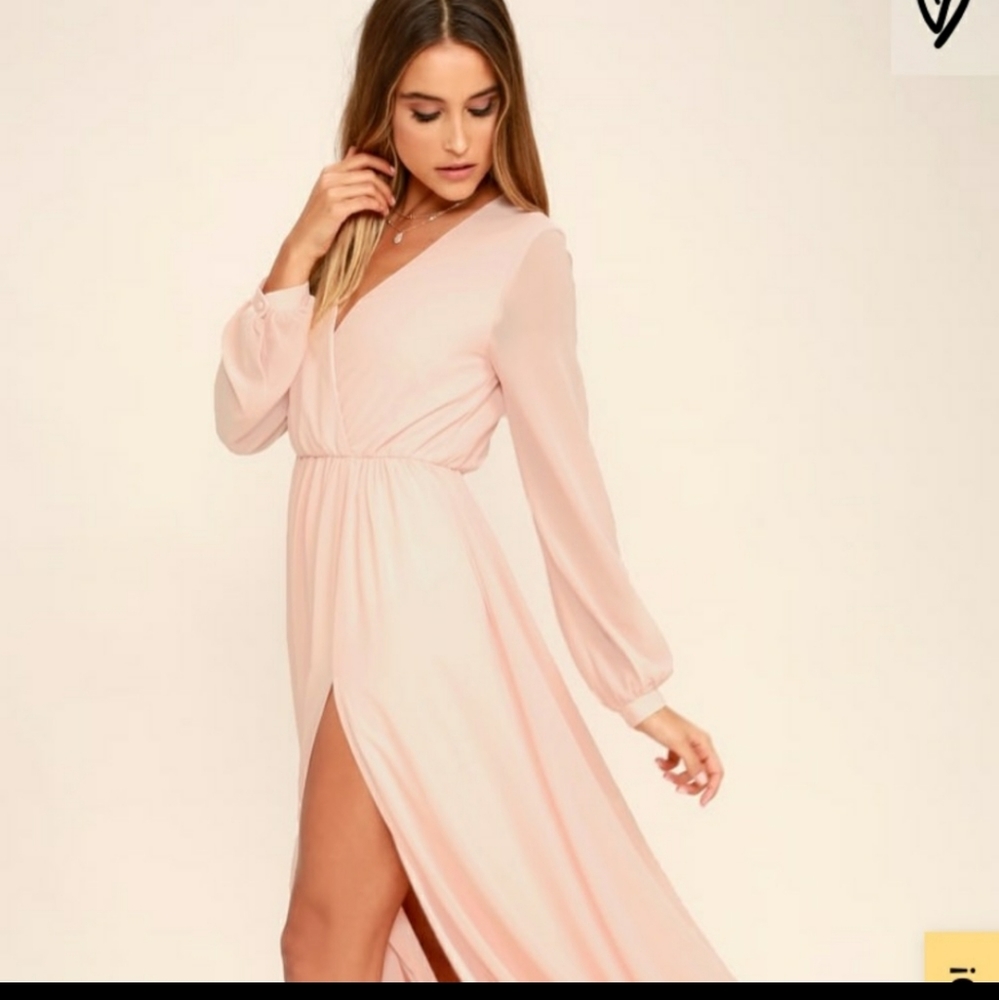NWT Lulu wondrous water lily blush pink maxi dress